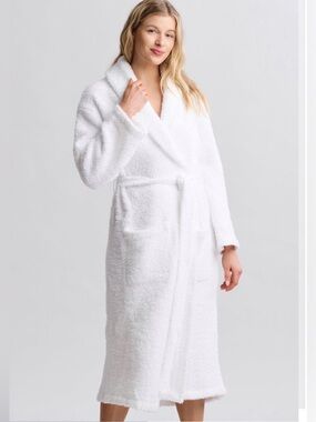 Barefoot Dreams NWT CozyChic White Plush Robe Size 1 (Small)